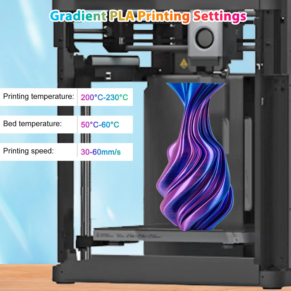 PLA Filament 1.75mm Dual Color &ndash; Vibrant Blue Purple Duo