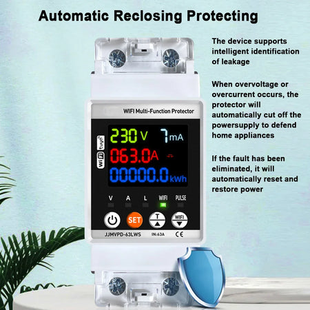 Tuya WiFi Automatic Reclosuring Protector &ndash; Intelligent Voltage Protection