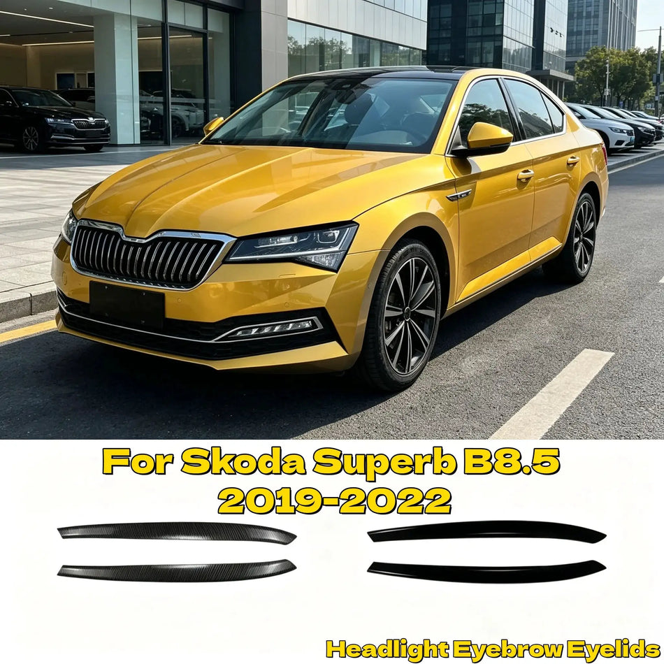 Pair Front Headlight Eyebrows for Skoda Superb B8.5 2019-2022 by InterCyprus Trading Ltd