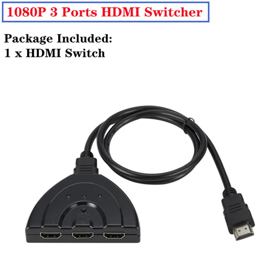 GRWIBEOU 4K 3x1 HDMI Switcher Adapter for Gaming and Multimedia Product E / <=0.5m / CHINA