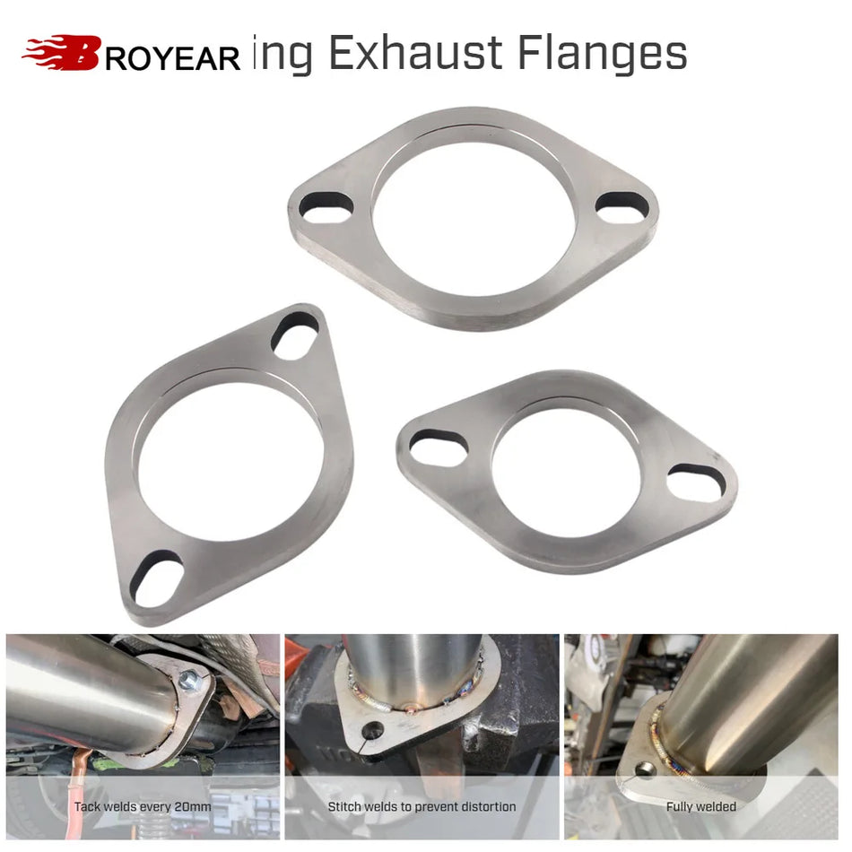 304 Stainless Exhaust Pipe Flange Connector Joint 2 Bolt 52mm 64mm 77mm by InterCyprus Trading Ltd