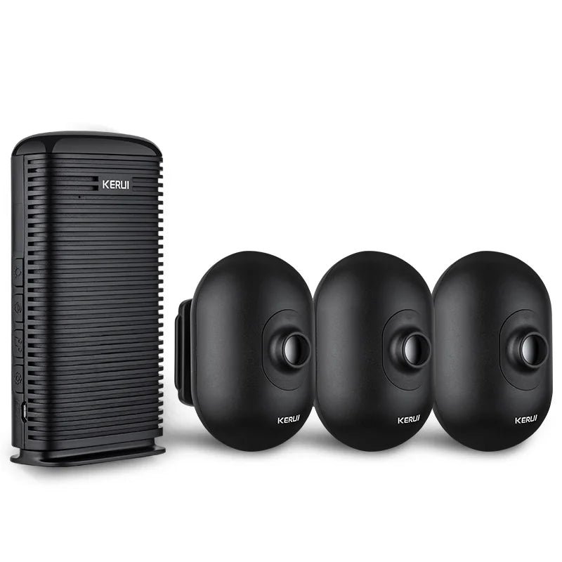 KERUI DW9 Garage Alarm Wireless Driveway Welcome Burglar Alarm Waterproof Outdoor PIR Motion Sensor Detector Security Protection 1 alarm 3 sensor / AU Plug