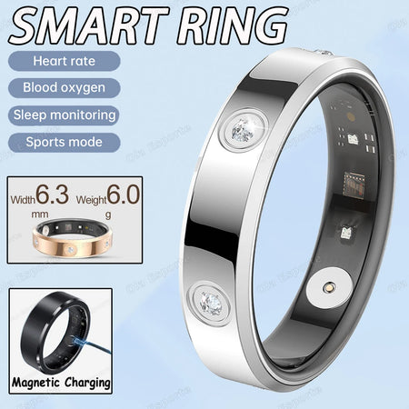 Xiaomi Smart Ring: Heart Rate &amp; Stress Monitor, IP68 Waterproof Silver / 9