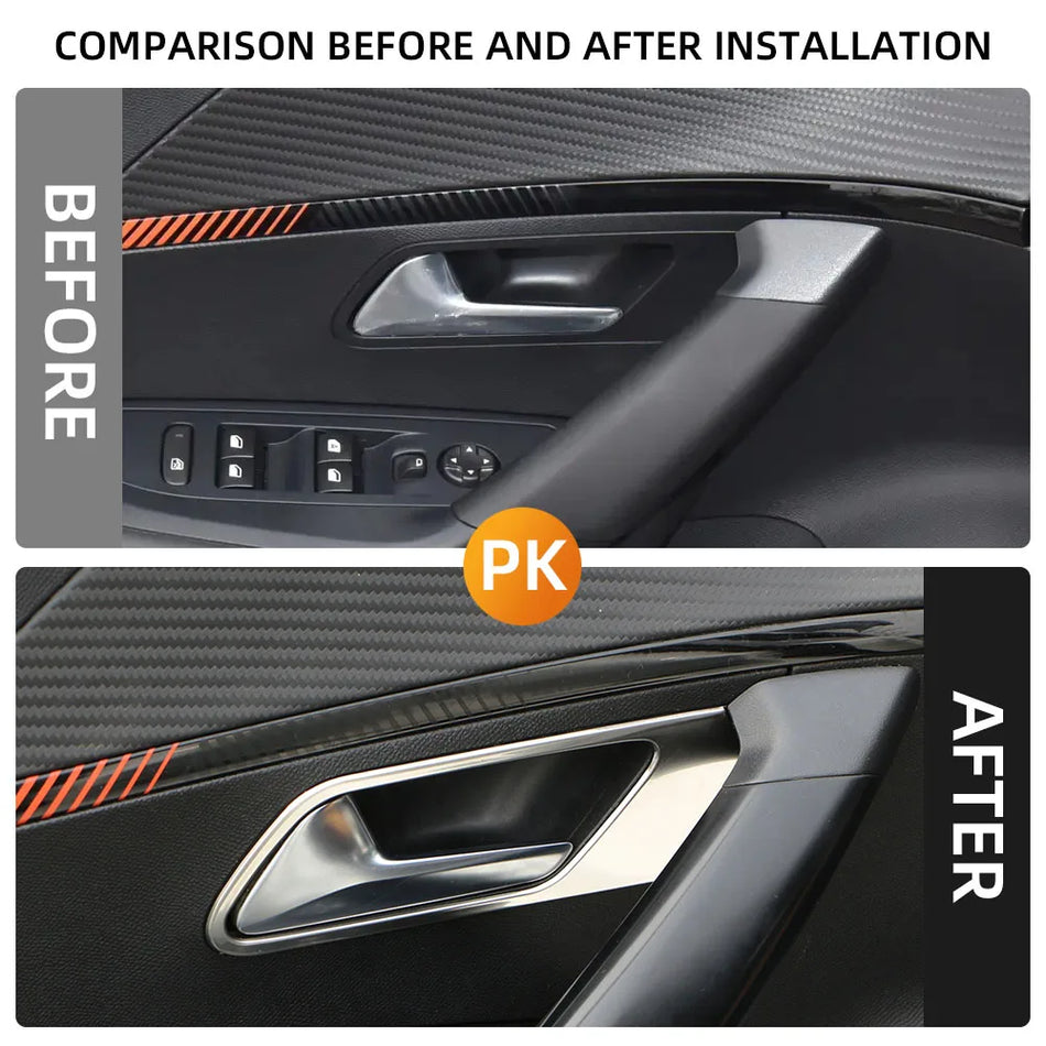 Peugeot 2008 Deurhendelkom Deksel Stickers, Roestvrij Staal, 4 Stuks