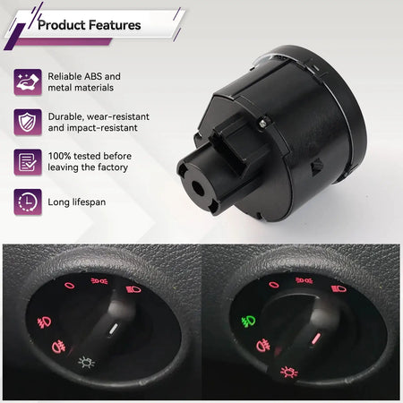 1K0941431 1K0941431Q Headlight Control Switch For VW Touran Caddy EOS Golf Jetta Passat, Head Lamp Switch 2004 2005 2006-2015 by InterCyprus Trading Ltd