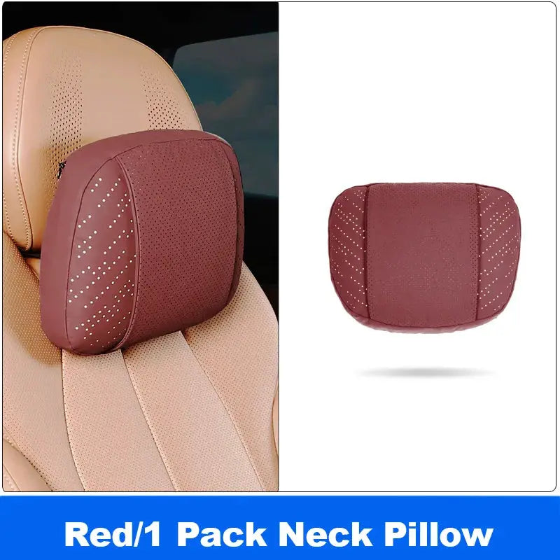Vtear Universal Car Neck Pillow Lumbar Support Headrest Cushion Memory Foam Luminous Breathable Perforated Interior Accessories by InterCyprus Trading Ltd