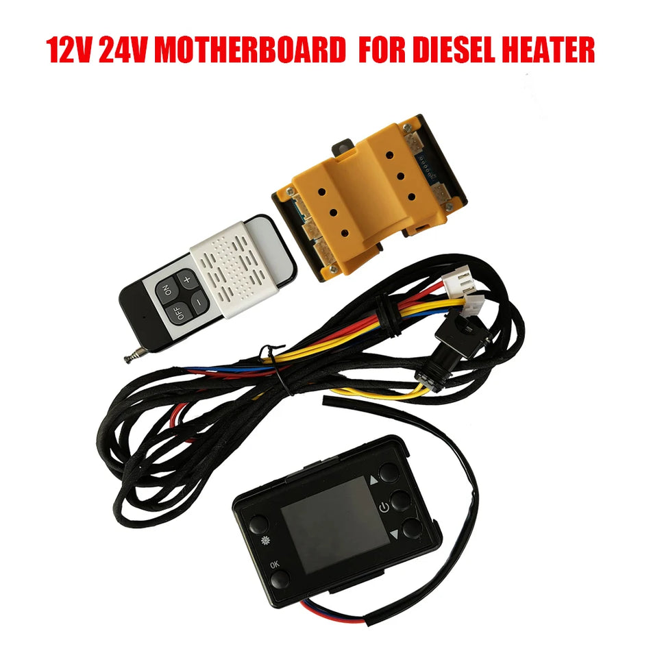 Diesel Parkeringsvärmare 12V 24V 5KW Med LCD-skärm, Fjärrkontroll, Kablage