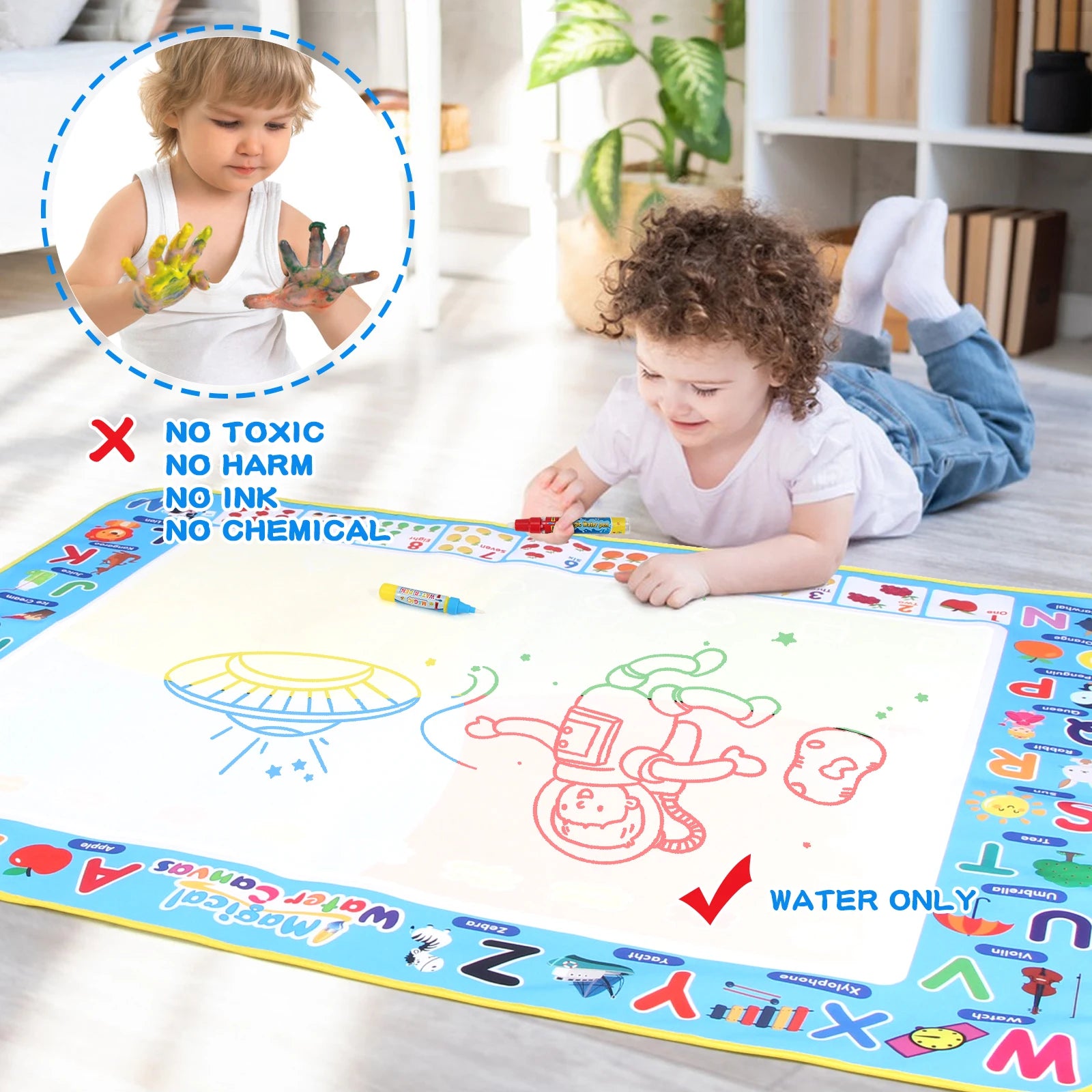 Coolplay Water Doodle Mat &ndash; Reusable Magic Pens for Creative Learning