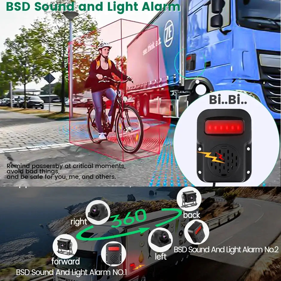 7 Inch 4CH DVR Monitor With AI Blind Spot Radar And IR Camera by InterCyprus Trading Ltd