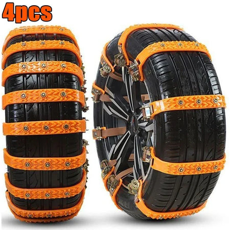 4 Pcs Car Anti Skid Snow Chains &ndash; 360 Degree Skid Grip 4pcs