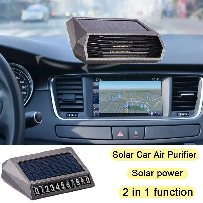 Zonne-USB-luchtreiniger voor auto's met ozon- en negatieve-ionen-geurverwijdering