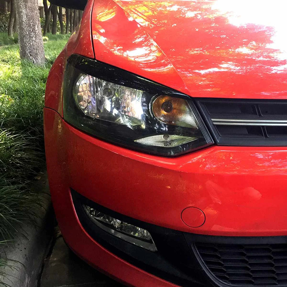 VW Polo MK5 Žibintų Antakių Apdailos Dangteliai Blizgus Juodas