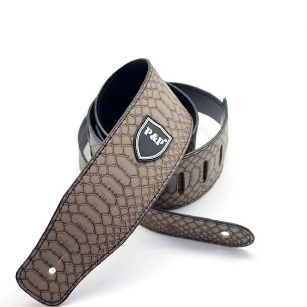 Guitar Strap Vintage 2.5 Inch &ndash; Durable PU Leather Dark Grey