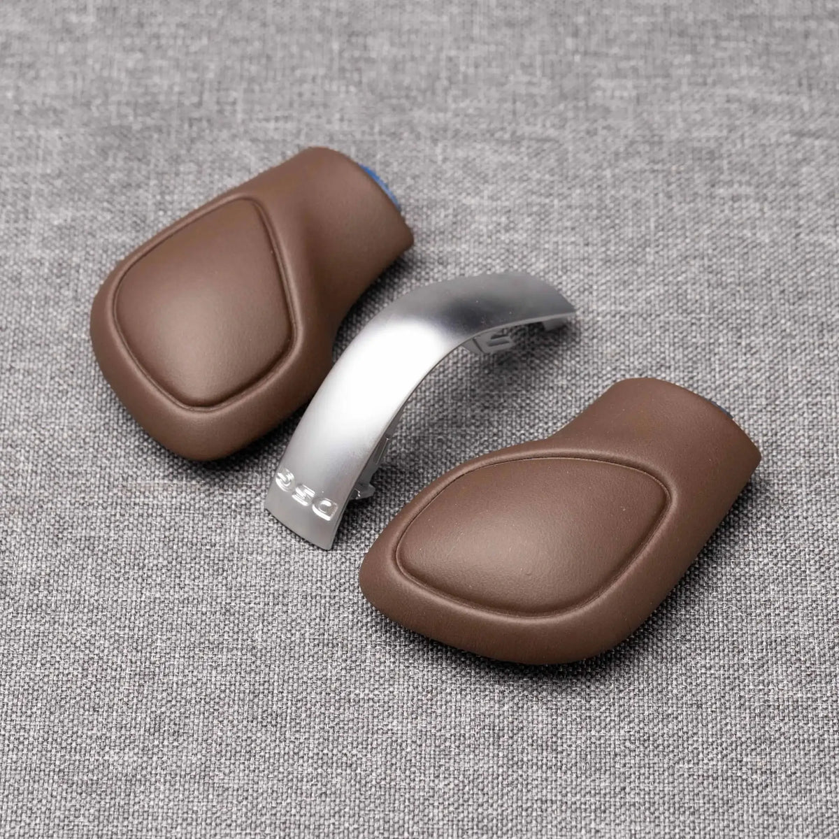 Original leather Chrome Matt With Leather Shift Knob Gear Side Cover DSG For VW Golf 6 7 R GTI Passat B7 B8 CC R20 by InterCyprus Trading Ltd