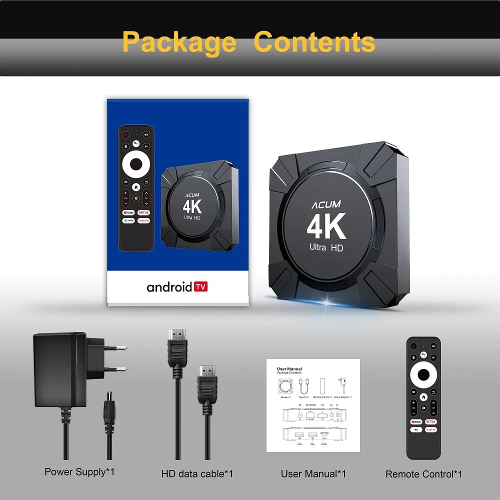 Android 14 TV Box Allwinner H313 4K Player &ndash; Voice Remote