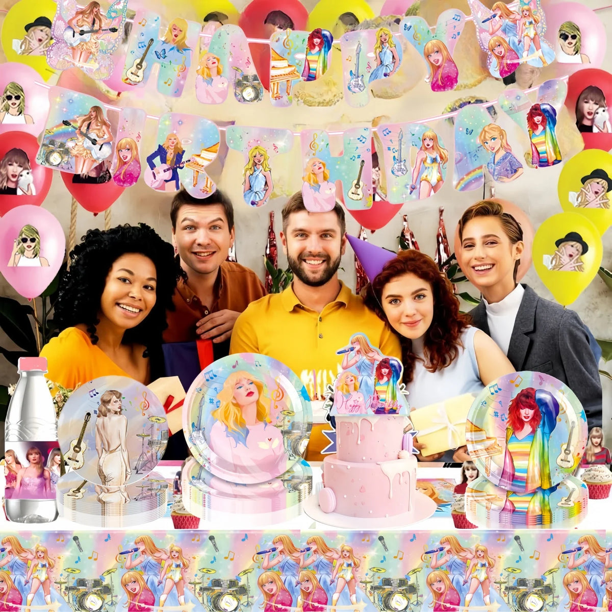 Taylor Swift Birthday Party Decoration Set - Disposable Tableware &amp; Supplies