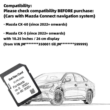 Mazda CX-5 CX-60 2022 Map Card &ndash; EU Russia Maps Updated