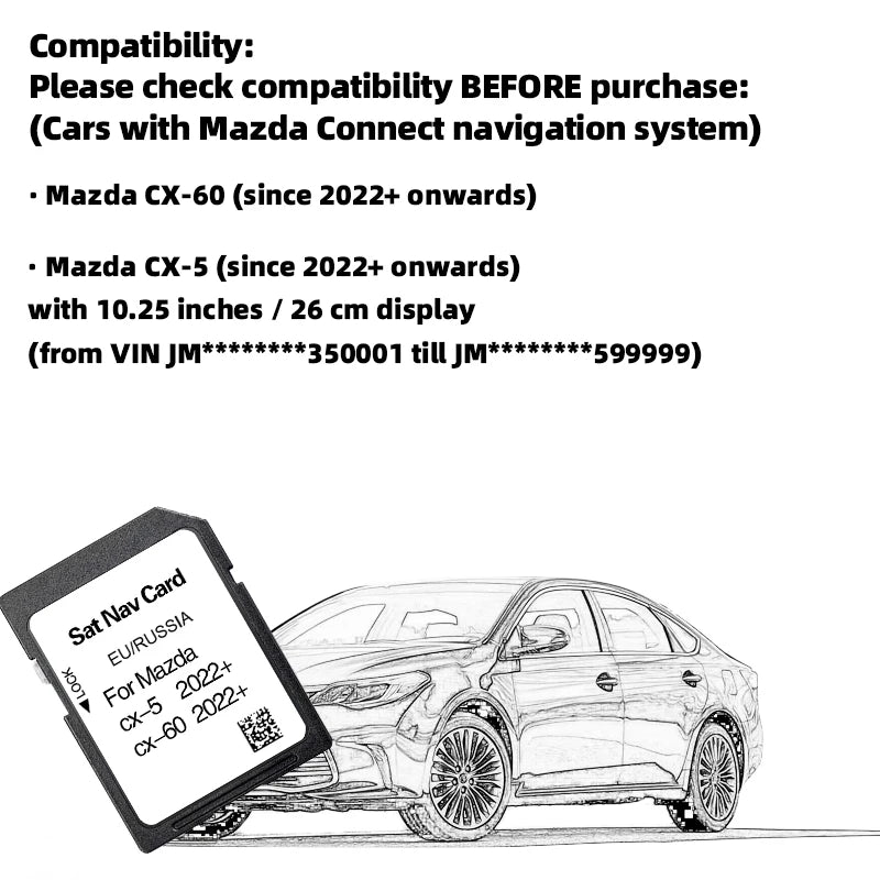 Mazda CX-5 CX-60 2022 Map Card &ndash; EU Russia Maps Updated