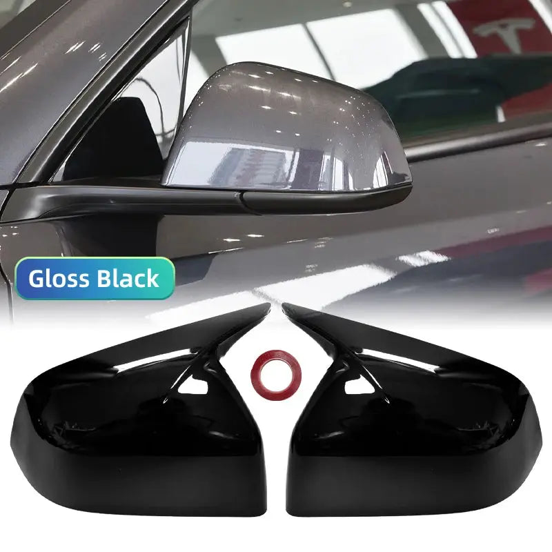 For Tesla Model Y Juniper 2025 ABS High-Quality Horn-Shaped Rearview Mirror Cover Shell Car Accessories by InterCyprus Trading Ltd