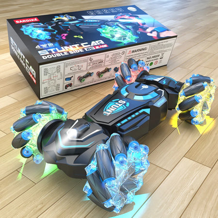 4WD RC Stunt Car - 2.4G Remote Control, Sound &amp; Light, Rotating Drift, Kids' Toy H6020-blue-1rc