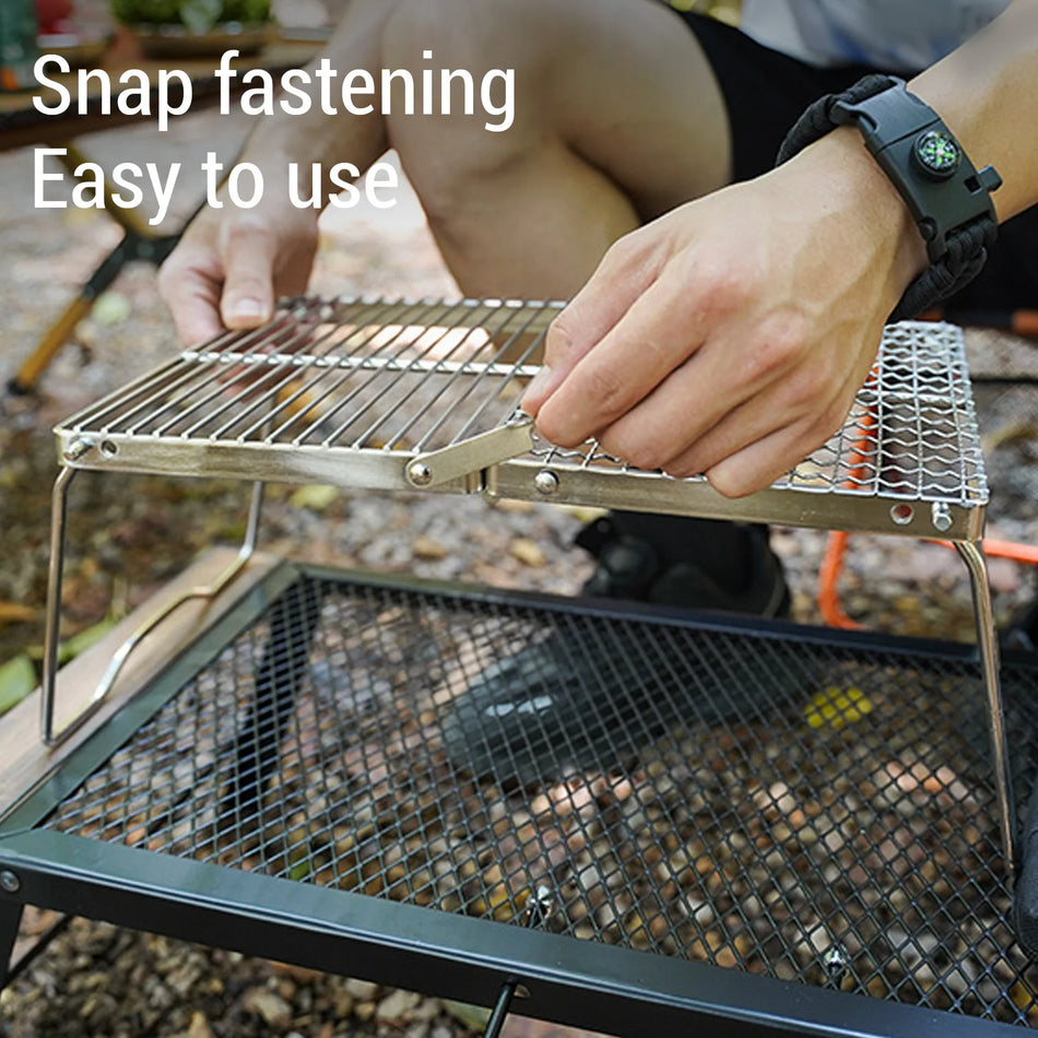 Foldable Camping Grill &ndash; Thickened Stainless Steel