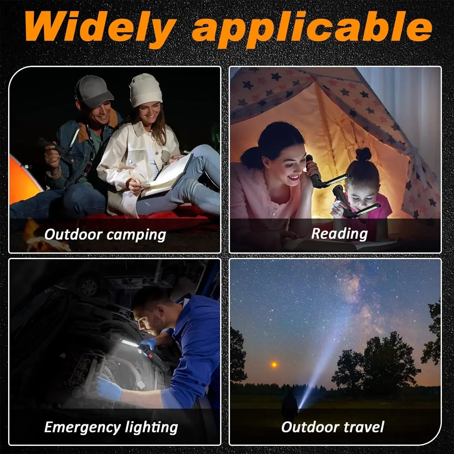 1-6PC Work Light &ndash; 360 Degree Rotating Hands Free Lighting