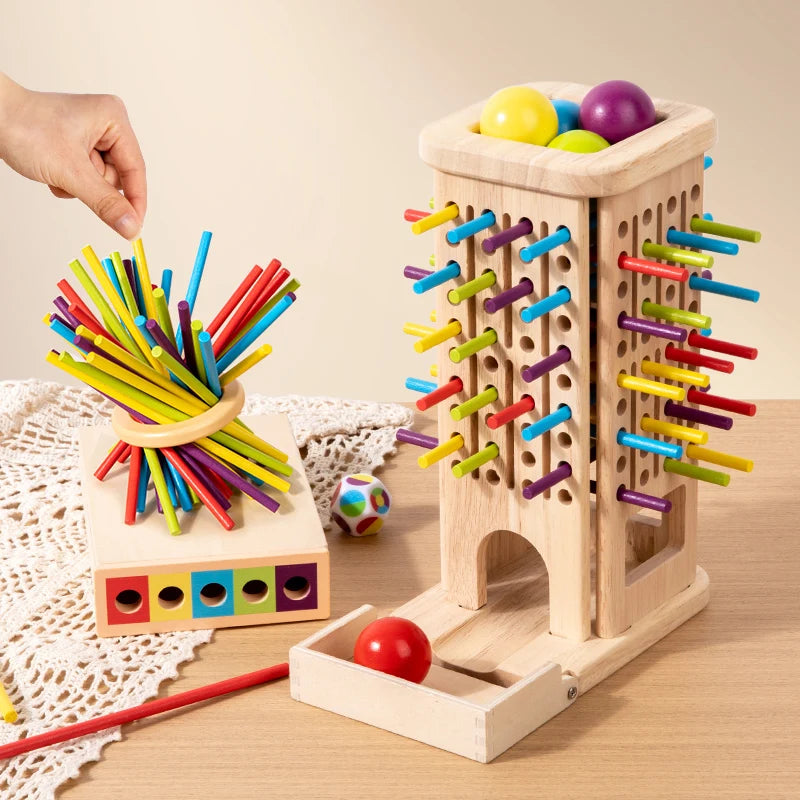 Wooden Stick And Tower Game &ndash; All-In-One Learning Toy