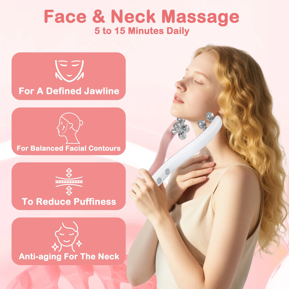 EMS Mikrovirta Guasha V Kasvojen Kaulan Kohotus Ryppyjen Vastaista