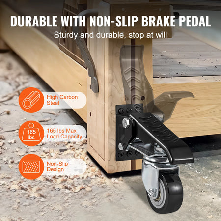 SucceBuy 2.5 Inch Workbench Caster Wheels Set 4 - Quiet