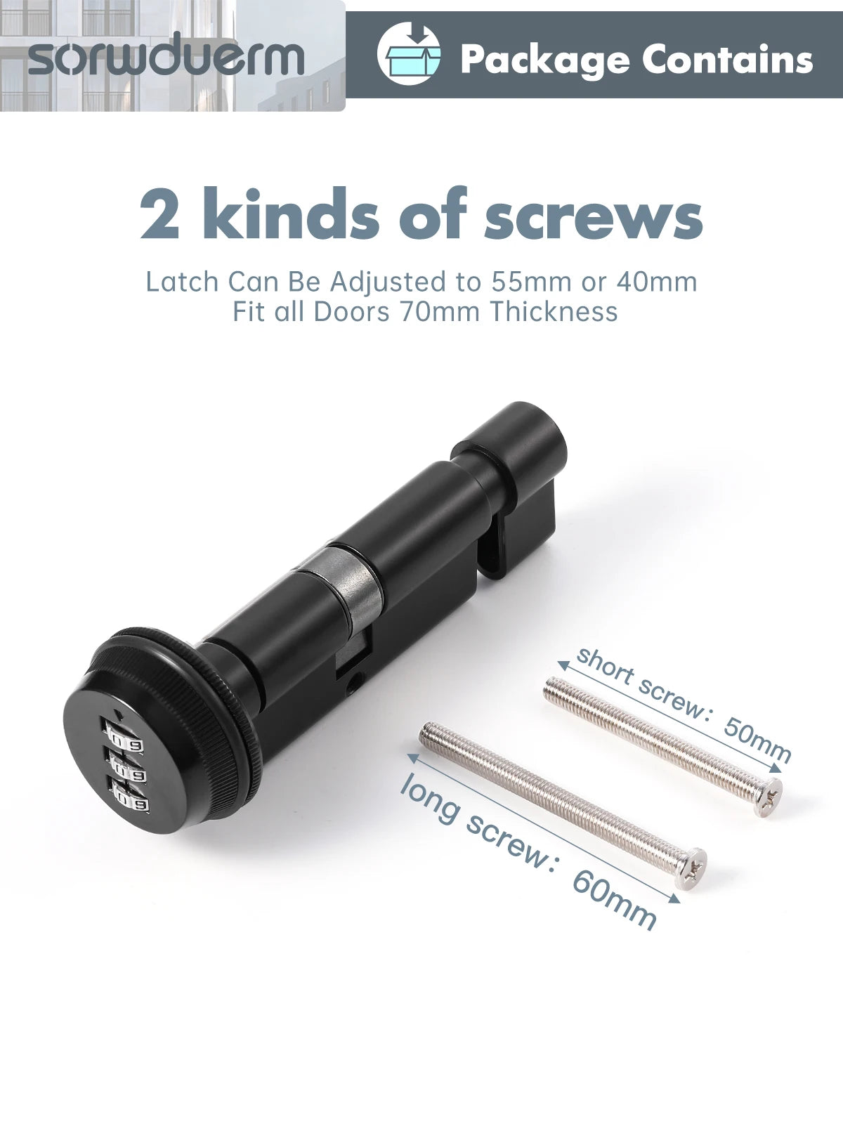 Smart Digital Door Lock Black / 90mm