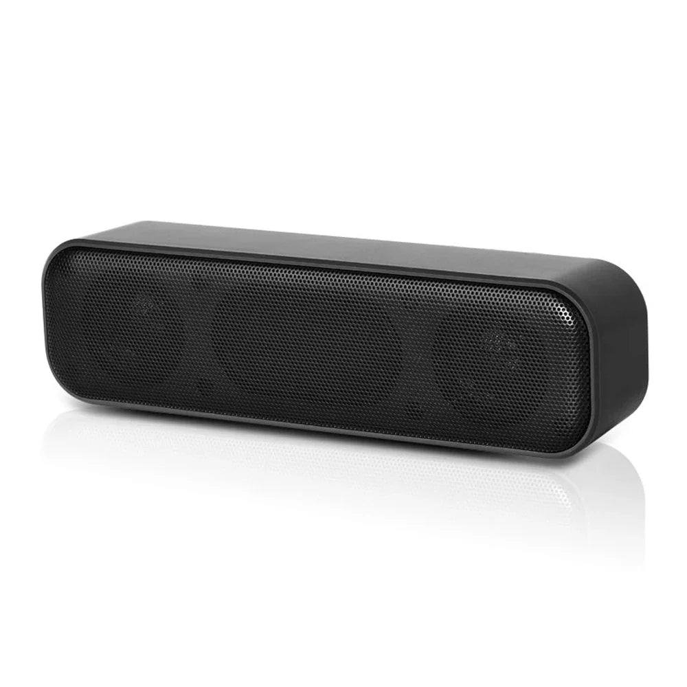 HK-5008 USB Powered Soundbar Desktop Speaker Wired Computer Sound Box for TV Desktop Laptop with 2 Subwoofers Music Player black