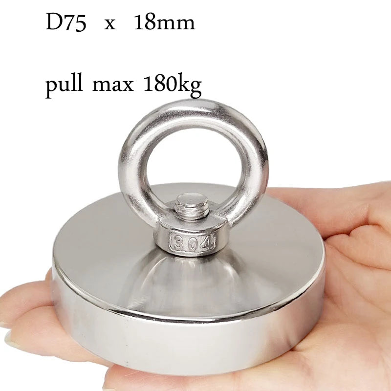 Fishing Magnet &ndash; Super Strong 771lb Pull Force Rare Earth Neodymium D75mm 2.95inch