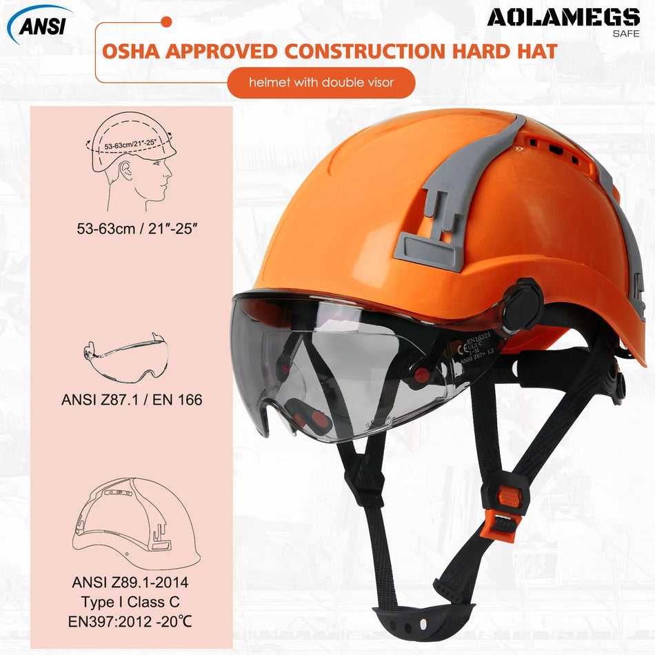 AQM0257 &ndash; CE Safety Helmet With Double Goggles Ultra