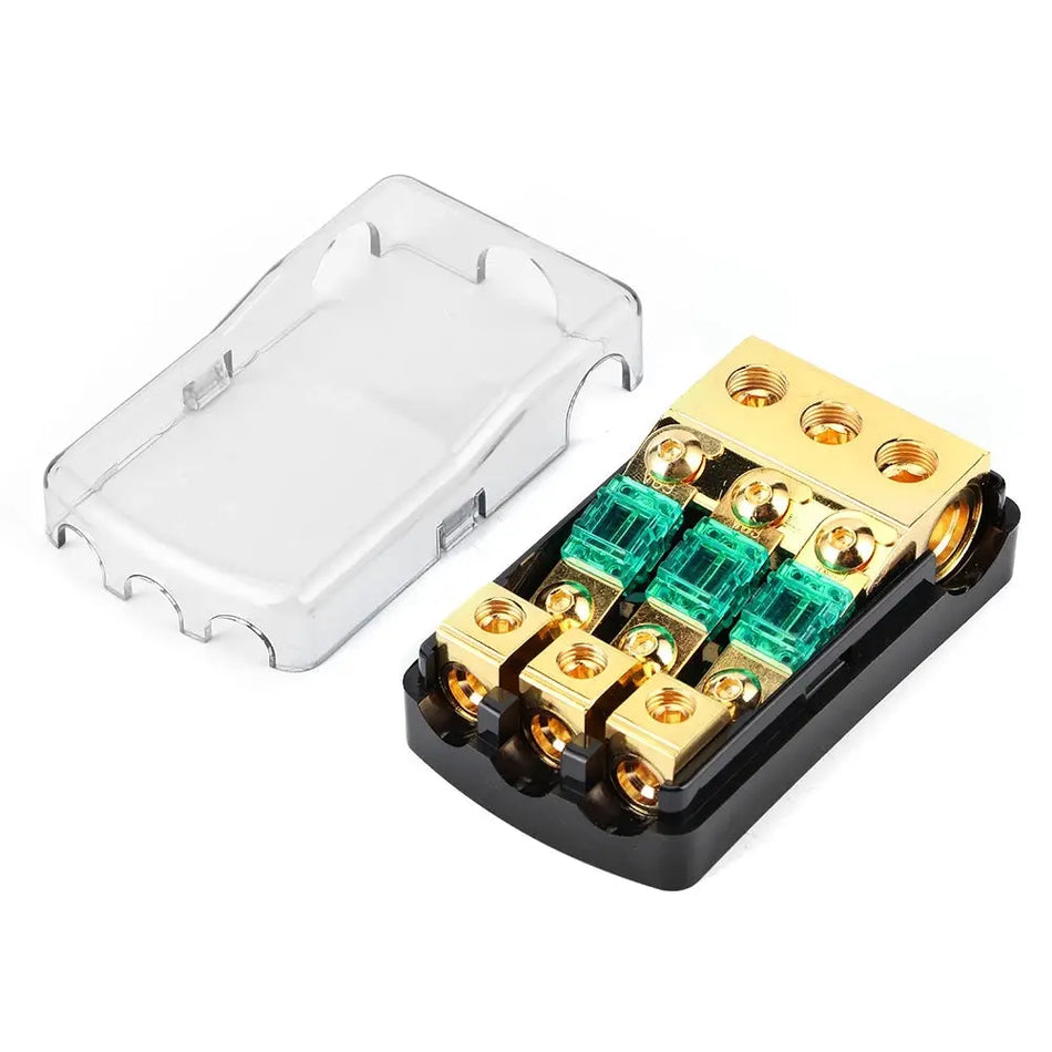 60A 3-Way Mini ANL Fuse Distribution Block For Auto Audio 0/2/4 Gauge Input by InterCyprus Trading Ltd