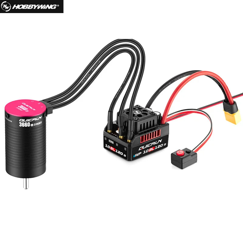 HobbyWing QuicRun WP 10BL120 G2 120A Waterproof Sensorless Brushless ESC Speed Controller 3652 3660 G2 Motor for 1/10 RC Cars by InterCyprus Trading Ltd