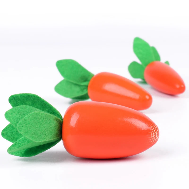Kids Wooden Pulling Carrot Worm Puzzle Toy &ndash; Educational