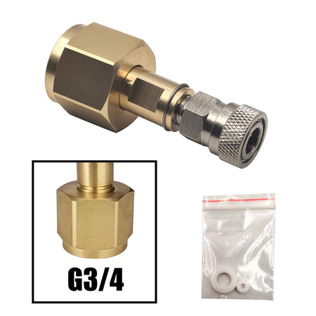CO2 Tank CGA320 Fitting 8mm Quick Disconnect - Solid Copper G3-4 Female