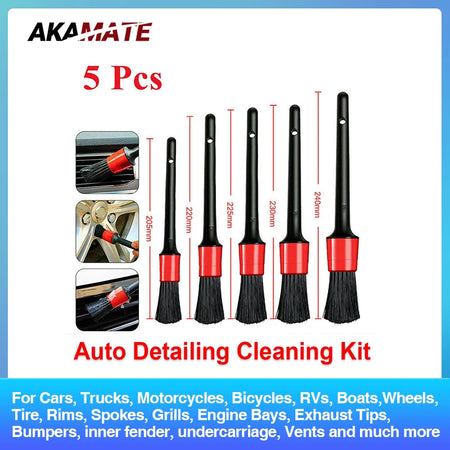 5 Pcs Car Cleaning Brush Kit &ndash; Multi Size Detail Cleaning