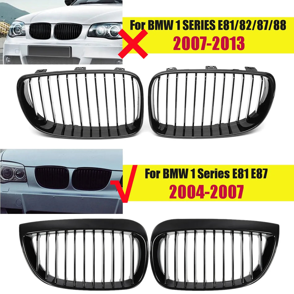 Grile frontale pentru rinichi 2-linii din ABS pentru BMW Seria 1 E81 E87 2004-2007