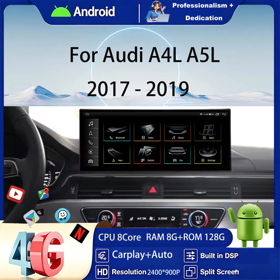 Automobilinis stereo Android 16 Audi A4L A5L 9 colių jutiklinis ekranas GPS WiFi DSP