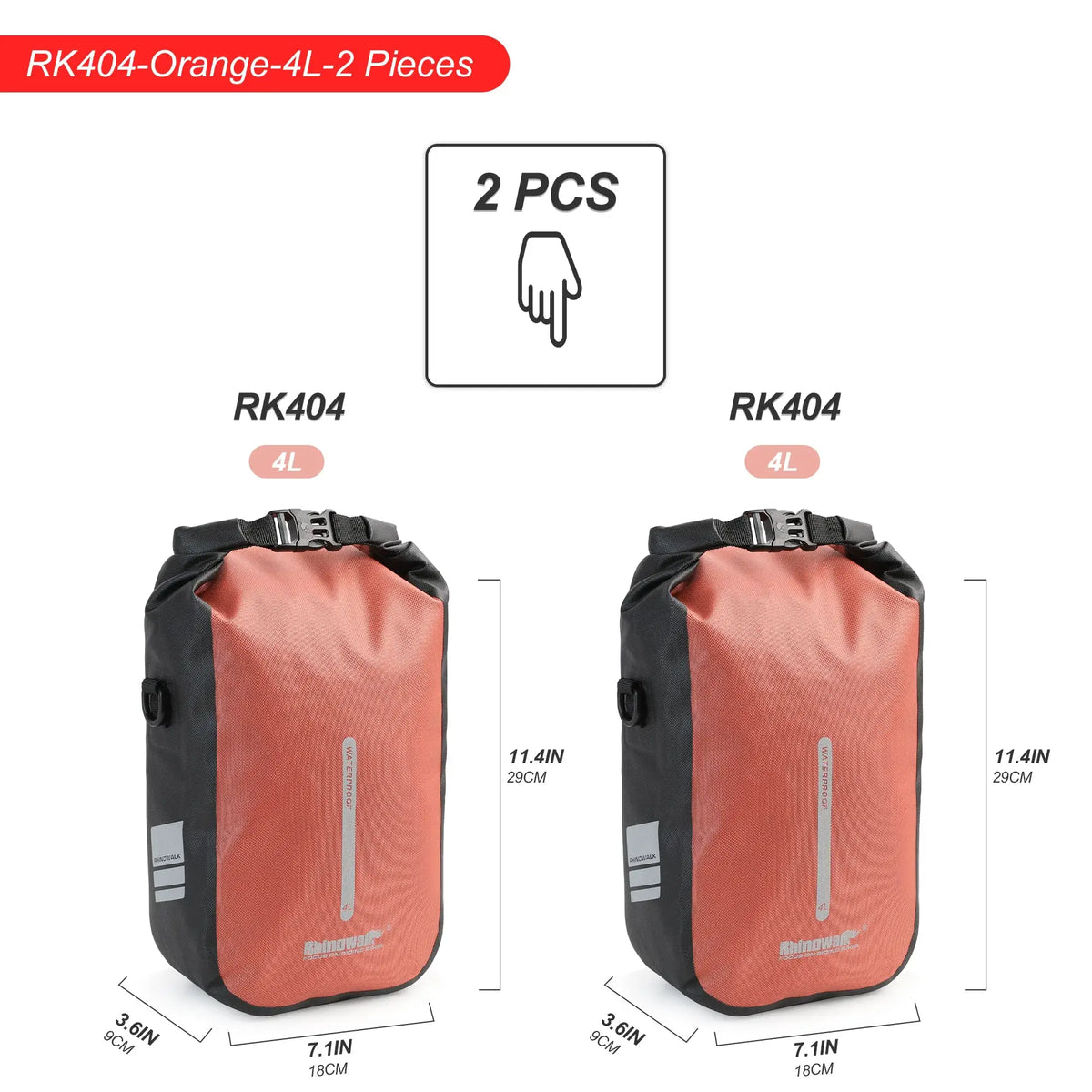 Rhinowalk 2 PCS Bike Quick Release Front Fork Bag 4L/6L Waterproof Cycling Electric Scooter Vehicle Bag Storage Accessory by InterCyprus Trading Ltd