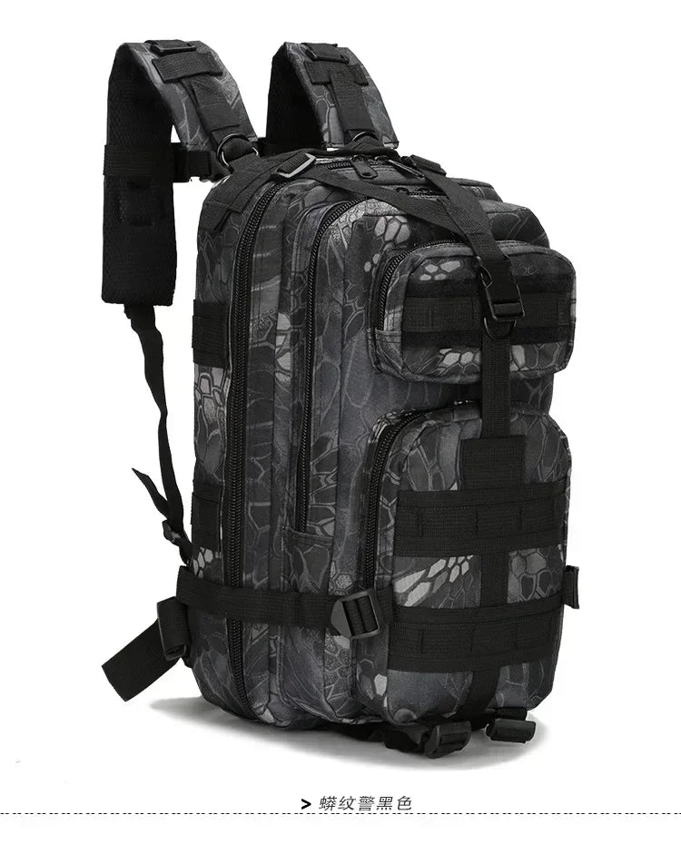 Outdoor Hiking Backpack &ndash; Durable Oxford Construction Black python