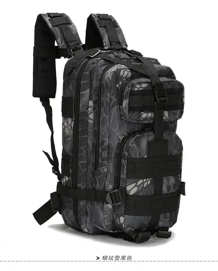 Outdoor Hiking Backpack &ndash; Durable Oxford Construction Black python