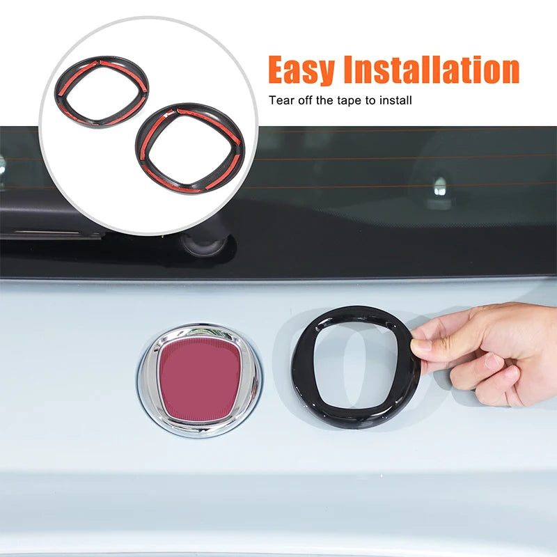 ABS lesklá černá logo samolepky Fiat 500 přední zadní 2 ks