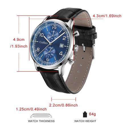 Cadisen Miyota 0S11 Chronograph Watch &ndash; Sunburst Dial