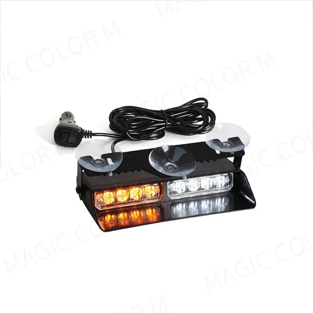 LED Car Strobe Light For Emergency Flash Warning Lamp Windshield Bar 8 Beads Red Blue Amber White Waterproof Auto Light Assembly by InterCyprus Trading Ltd