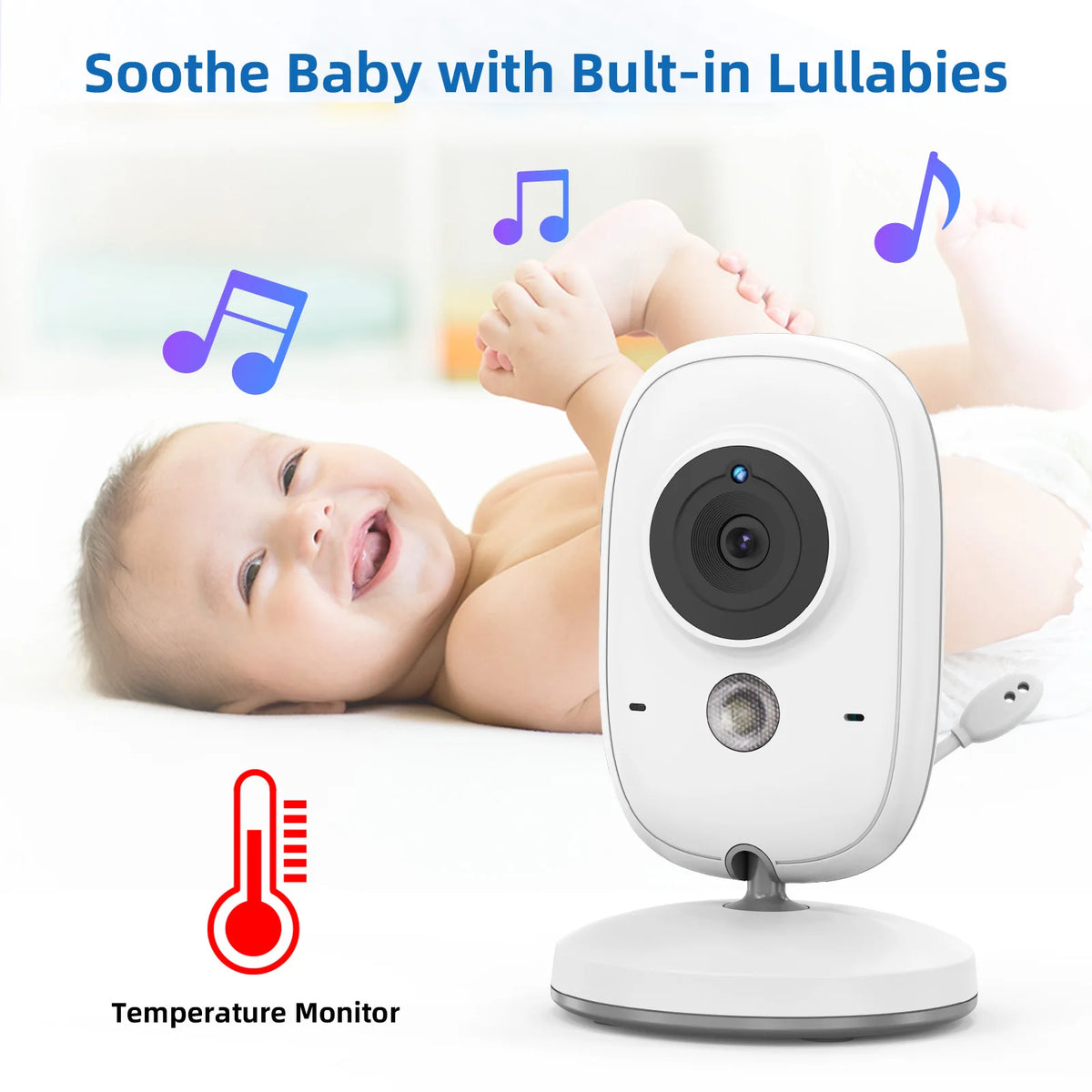 TakTark 3.2 Inch Wireless Video Baby Monitor with Night Vision &amp; Lullabies