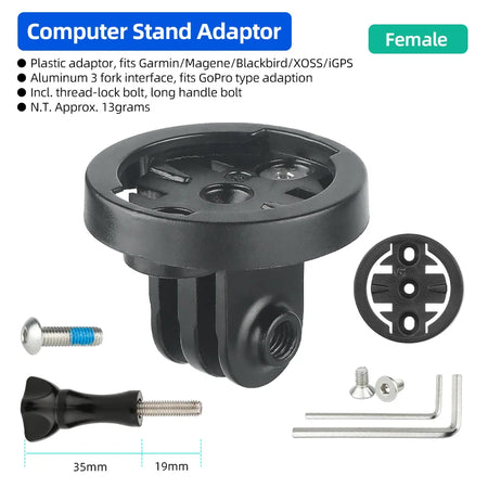 DEEMOUNT Bicycle Computer Mount &ndash; Durable and Lightweight Design Female S035GM N S19 / CHINA