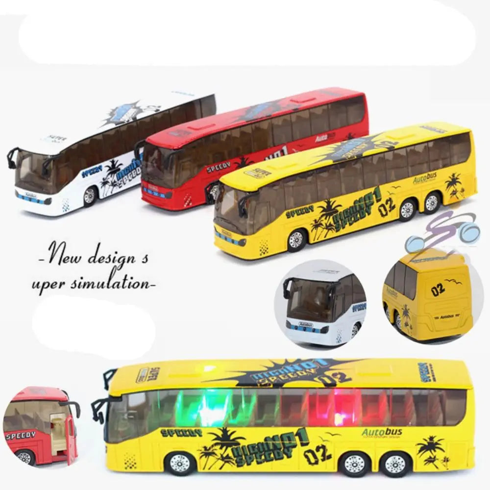High-Quality Alloy Pull Back Bus Model Toy for Kids