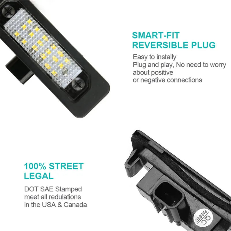 LED-rekisterikilven valo Ford Mustangille ja muille Ford Mercury Lincoln -malleille 2006-2015, 2-pakkaus Canbus